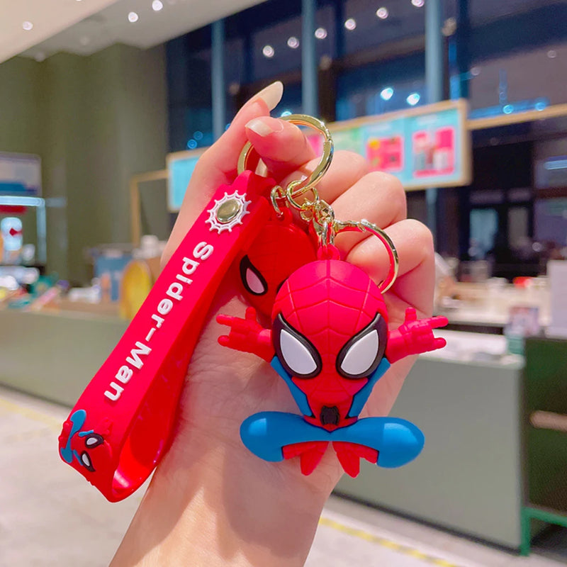 Disney Marvel Spider-Man Keychain Cartoon Comics Avengers Series Key Ring Pendant Ornaments Jewelry Gifts for Friends