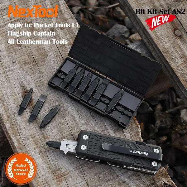 NexTool AS2 Hex Bit Accessory Kit Screwdriver Bit Kit Set for NexTool Pocket Tools E1 Flagship Captain Hand Tools Multi-tool