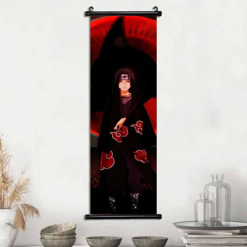 Akatsuki Hot Japanese Anime Poster Scroll Canvas Wall Hanging Painting Home Decor Itachi  Art Room Decoration Kid Gift Didara