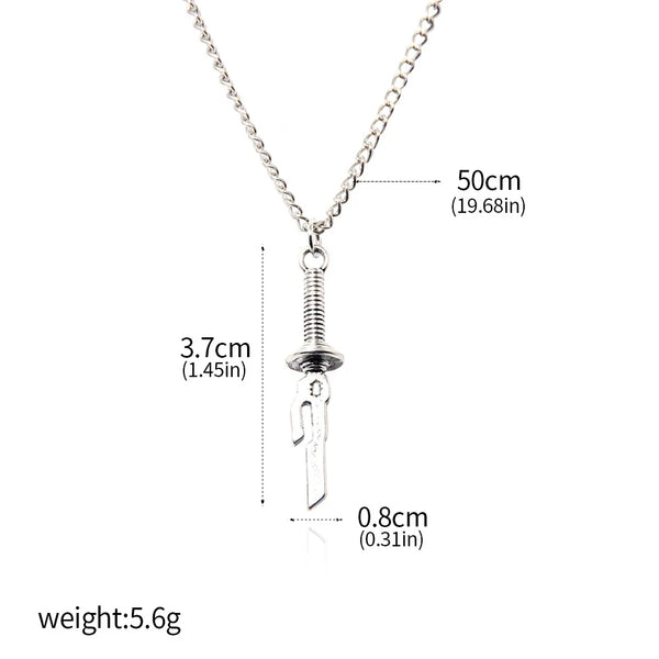 Anime Jujutsu Kaisen Fushiguro Toji Sword Necklace Spear of Tianri Knife Pendant Cosplay Necklaces For Unisex Choker Jewelry