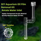 Transparent Aquarium Skimmer Acrylic Lily Pipe Spin Surface Inflow Outflow Water Plant Tank Filter Cleaning FishTank Accessories