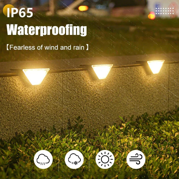 2Pack Solar Outdoor Step Lights LED Waterproof Yard Lighting Decoration Staircase Fence Deck Wall Lamp Garden Patio Driveway