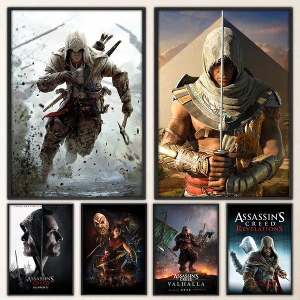 A-AssassinS Game C-Creed Poster Fancy Wall Sticker for Living Room Bar Vintage Decorative Painting Middle