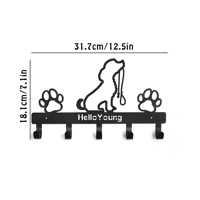 Multifunctional Iron Wall Hanging Cute Cat Key Rack Festive Atmosphere Cat Wall Rack Hook Household Key Coat Hanger Hook