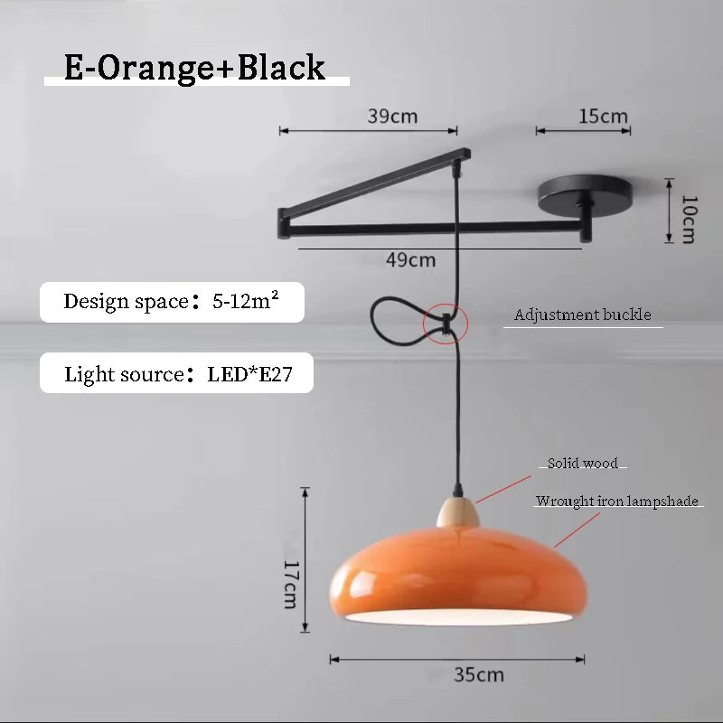 Modern Dining Table Rocker Chandeliers LED Can Be Shifted Long Pole Lamps Nordic Simple Telescopic Folding Long Arm Chandelier