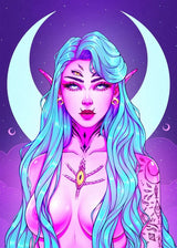 Cyber Punk Anime Neon Cool Girl Poster Aesthetic Purple Canvas Painting Wall Art Prints Pictures Gamer Room Home Decoration