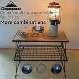 CAMPINGMOON T230/T-2303 Multi purpose Iron Storage Rack Camping Table Portable Multi functional BBQ Outdoor Folding Table