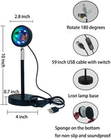 Smart Bluetooth USB Sunset Projector Lamp App Control Night Light Atmosphere Projection for Home Bedroom Background Wall Decor