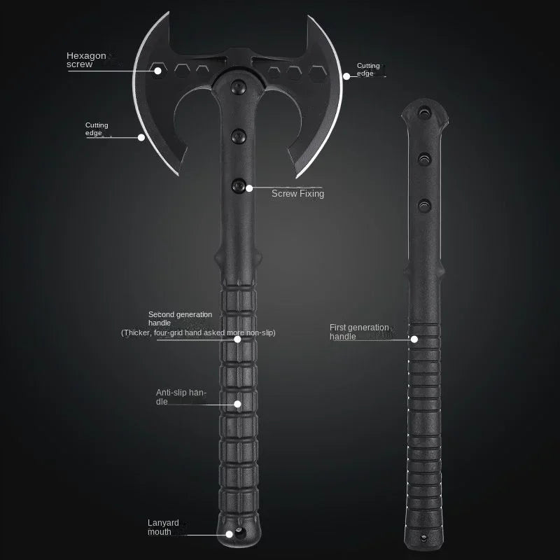 New Outdoor EDC Portable Multifunctional Engineer Axe Camping Survival Tactical Axe Mountaineering Firefighting Hammer Car Tools