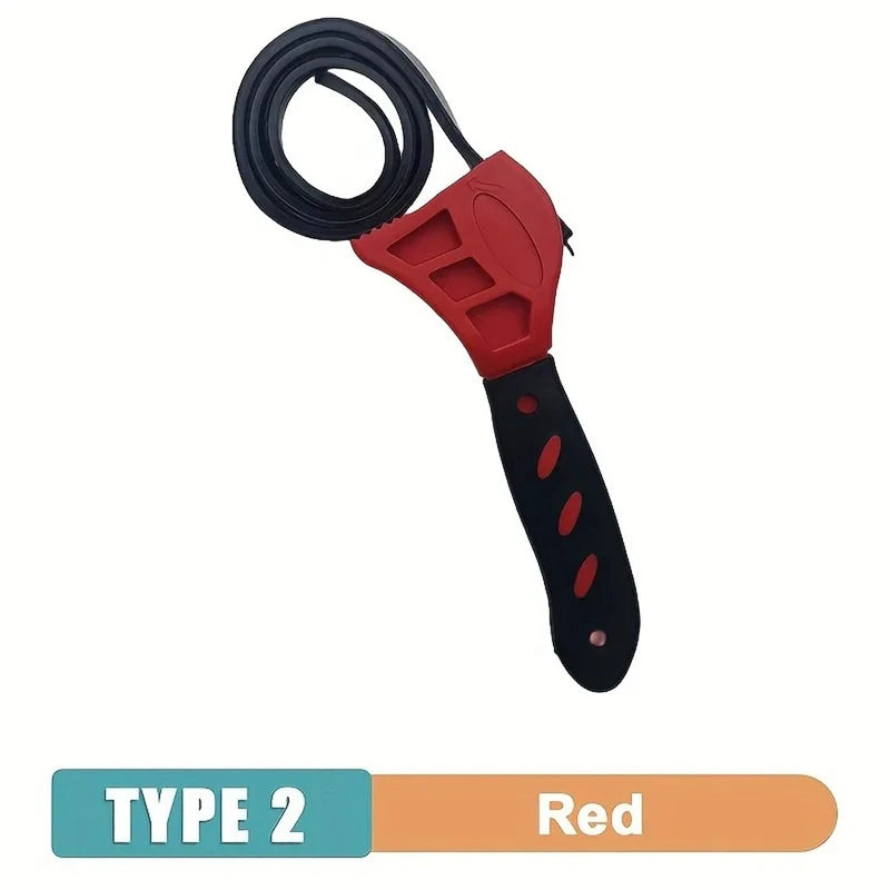 6inch Belt Wrench Oil Filter Puller Strap Spanner Chain Wrench Strap Opener, Adjustable   Disassembly Tool