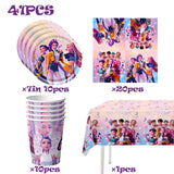 K-Ppop Demon Hunter Disposable Tableware Set Paper Cups And Cake Topper for Birthday Christmas Party Supplies Favors Gift Bag