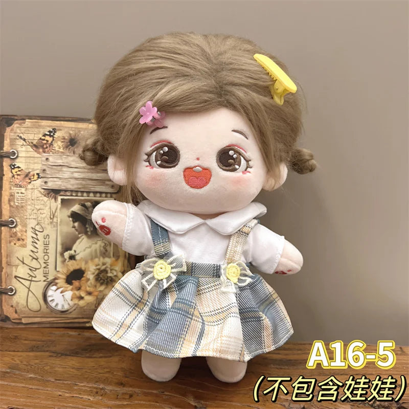 Doll Clothes For 20cm Idol Cotton Doll Outfit Accessories Bunny Onesie Jk Uniform Skirt Clothes DIY Collection Gift Without Doll