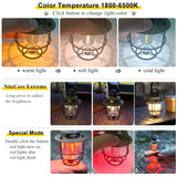 Soomloom Rechargeable LED Camping Lights Retro Waterproof Artichoke Lantern Camping Artichoke Lamp for Outdoor Hiking 1800-6500K