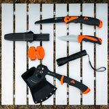 Ozark Trail 7-Piece Camping Tool Set with Hammer, Axe, Flashlight, and Knives, Batteries Included
