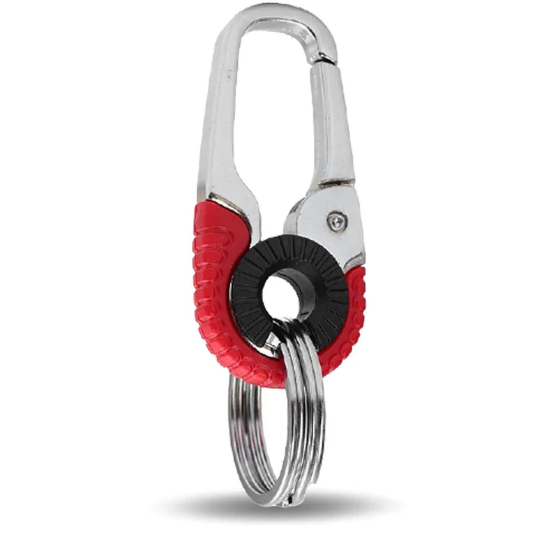 Men Keychain Hook Stainless Steel Keychain Buckle Outdoor Carabiner Climbing Tool Double Ring Car Fishing Key Ring Accessories