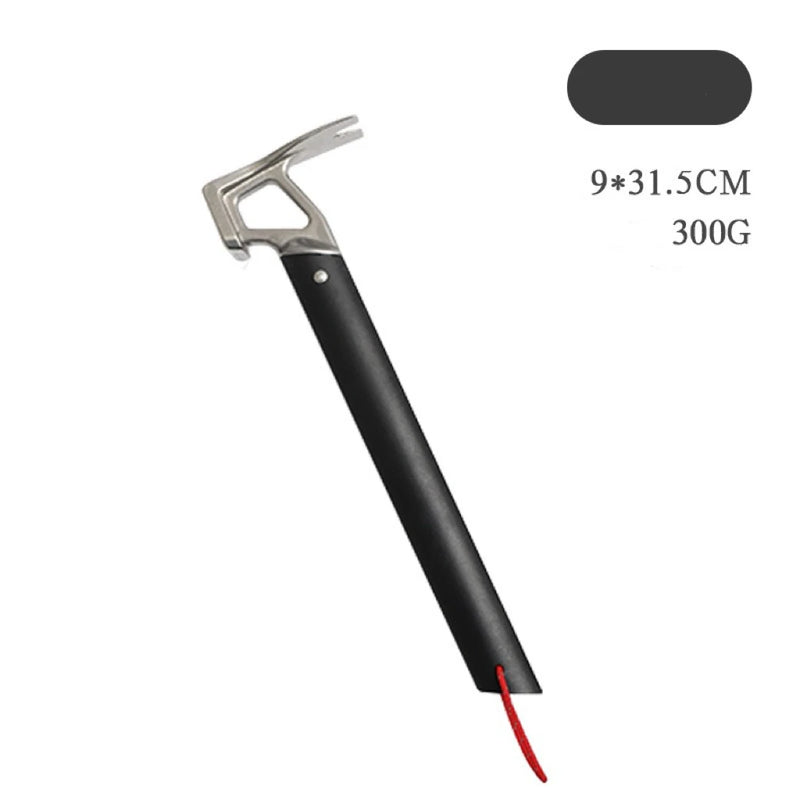 Outdoor Aluminum Hammer Ultralight Portable with Stake Puller Outdoor Camping Hammer Tent  Household Nail Pulling Hammer