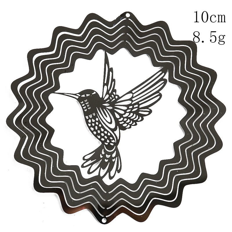 Tree of Life Wind Spinner Catcher 3D Rotating Pendant Flowing-Light Effect Mirror Reflection Design Garden Outdoor Hanging Decor