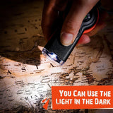 1 Emergency Survival Whistle with Lanyard Multifunctional Tool Multi-Functional LED Outdoor Compass Hiking Electronic Whistle