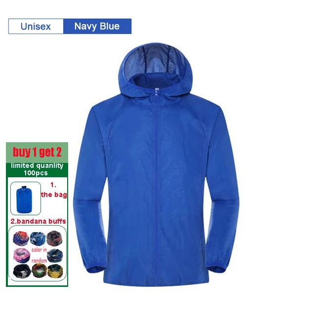 Camping Windbreak Men Women Hiking Jacket Waterproof Sun Protection Windbreaker Fishing Jackets Quick Dry Skin With Pocket