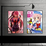 Cute M-Mirai N-Nikki Poster Sticky Wall Art Printing Waterproof Home Living Bed Room Bar Aesthetic Decor