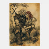 The W-Witcher 3 Wild Hunt Game Poster HD art sticky wall waterproof home living room bar decoration