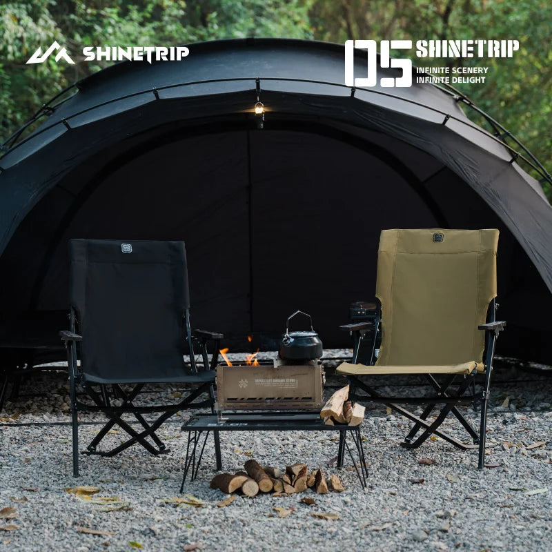 ShineTrip Outdoor Camping Foldable Portable Chair Aluminum Alloy High Back Recliner Fishing Picnic Equipment Chair