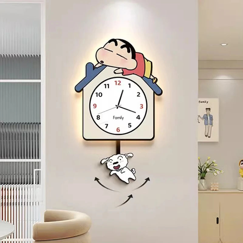 Modern Wall Clock Aesthetic Anime Digital Smart Interior Design Decoration Clock Cute Mechanism Horloges Murales Hall Clock