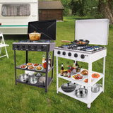 4/5 Burners Independent Control Natural Gas Stove Removable Propane Gas Stove with Cover for Outdoor Camping RV Travel