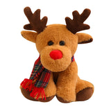 30cm Lovely Reindeer Plush Toys Kawaii Christmas Deer with Scarf Dolls Stuffed Soft Pillow for Christmas Decoration Gift