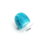 Blue Fashion Large Round Geometric Acrylic Resin Finger Rings Women Rings Set Korean Style Resin Rings