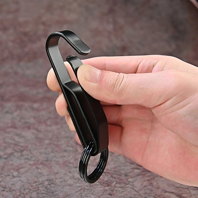Molle Webbing Buckle Stainless Steel Keychain Waist Hanging Car Keyring Anti-Lost Keys Clip Belt Buckle Outdoor Buckle
