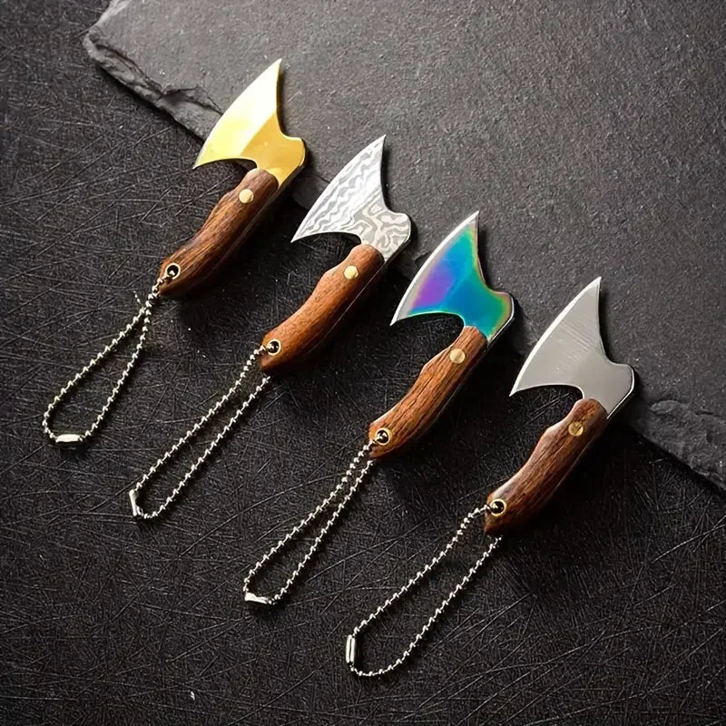 Mini Stainless Steel Small Axe Portable Key Chain, Small Kitchen Knife Disassembly  Gift Key Pendant Decoration, Outdoor Tool