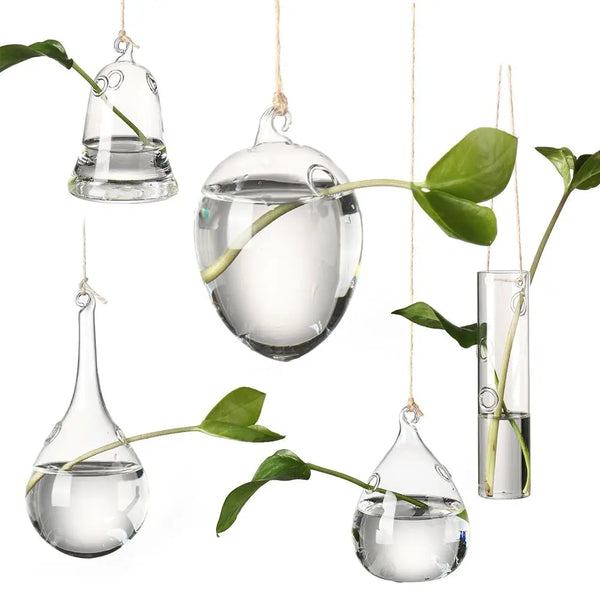 Hydroponics Flower Glass Vase Creative Hanging Glass Plant Pot Terrarium Container Party Wedding Home Decoration Garden Supplies