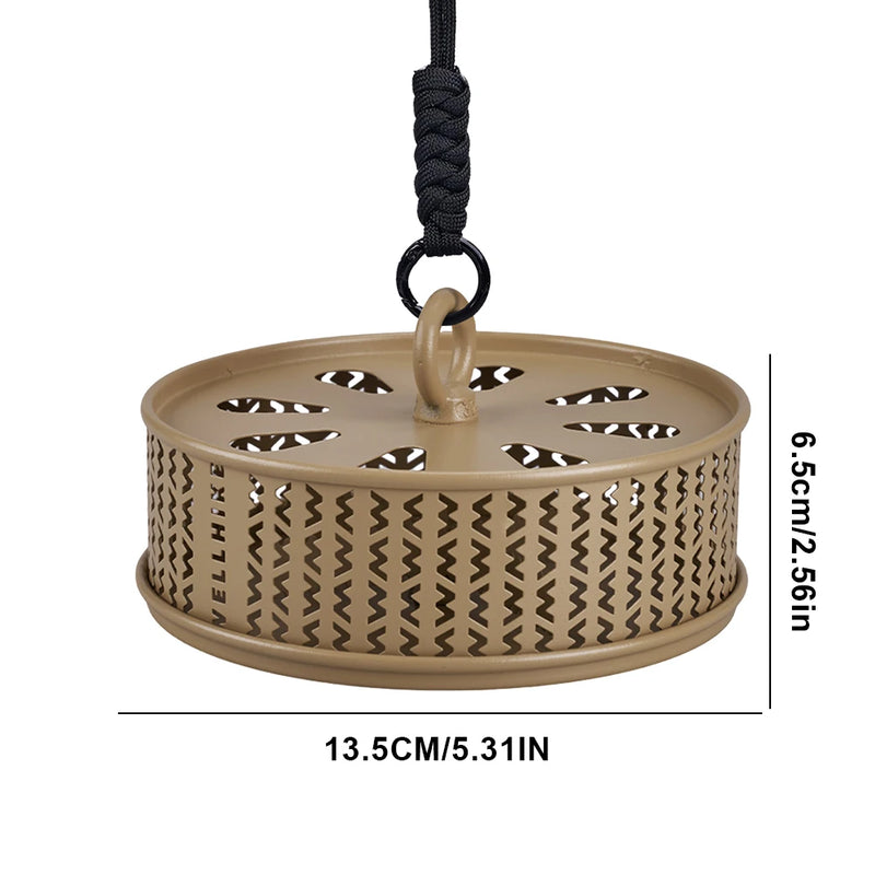 WELLHIKE Hollow Mosquitoes Coil Tray with Cover Repellent Incense Box Coil Burner Ultralight Gadgets for Outdoor Camping Hiking