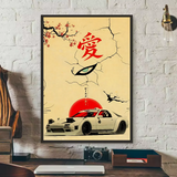 Japanese Cars Samurai Poster Poster HD art sticky wall waterproof home living room bedroom bar aesthetic decoration