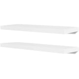2 White MDF Floating Shelves for Wall - Stylish Book & DVD Storage Solution