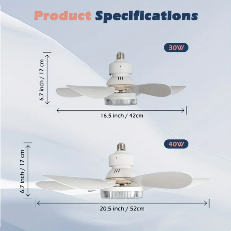 Modern ceiling fan light LED 20Inch Electric fan for room remote control for dimming for living room study household AC85-265V