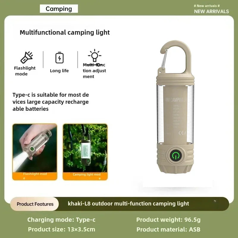 Multi Functional Outdoor LED Outdoor Camping Lights Rechargeable Flashlights Portable Night Lights Waterproof Travel Tent Light