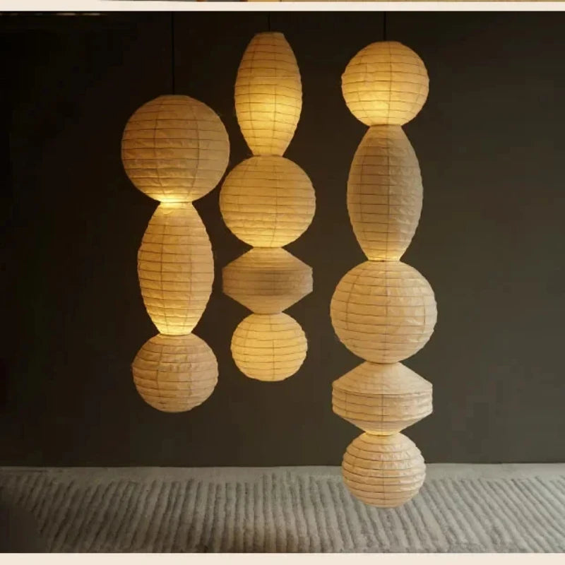 Noguchi pendant light Janpanese Akari Rice pendant Lamp for Bedroom Living Room hotel Stairs loft Rice Paper Suspend Chandelier