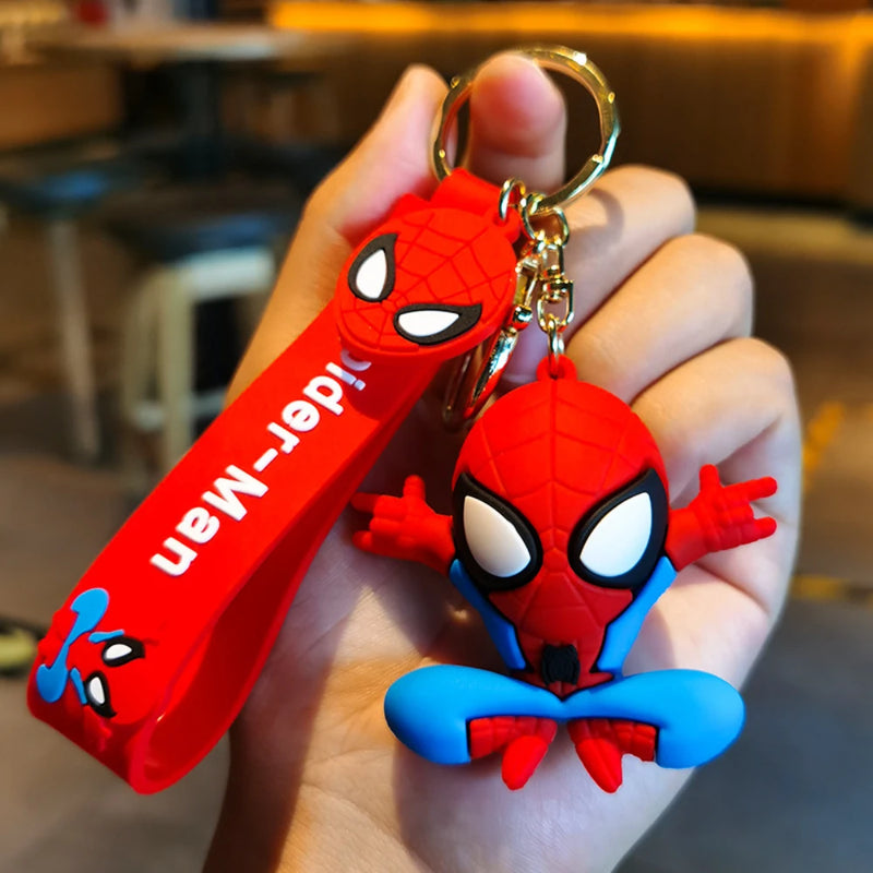 Disney Marvel Spider-Man Keychain Cartoon Comics Avengers Series Key Ring Pendant Ornaments Jewelry Gifts for Friends