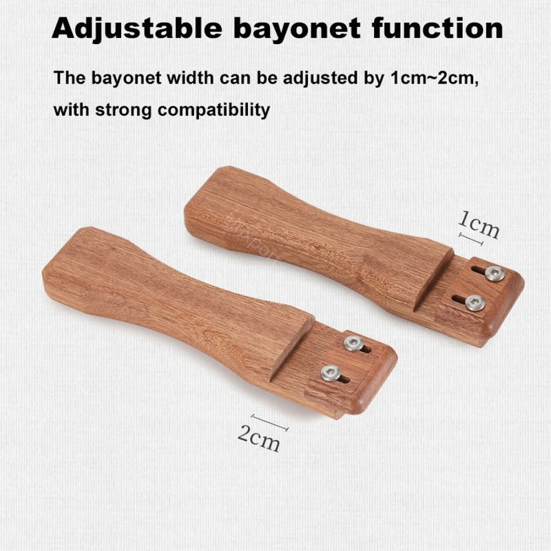 Outdoor Grill Pan Handle Anti-scalding Solid Wood Handle Bayonet Adjustable Heat Resistant Insulated Grip Outdoor Camping Tool