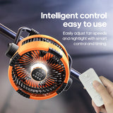 New 6 in 1 Outdoor Camping Fan 20000mAh Rechargeable Portable Wireless Tent Ceiling Fan 4 Speed Adjustment with Hook & LED Light