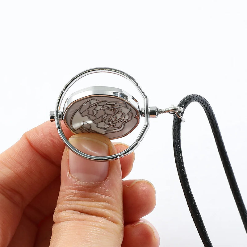 New Game Jinx Blue Rose Rotatable Necklace Anime Game Arcane Season 2 Backpack Pendants Metal Fashion Jewerly Fans Collections