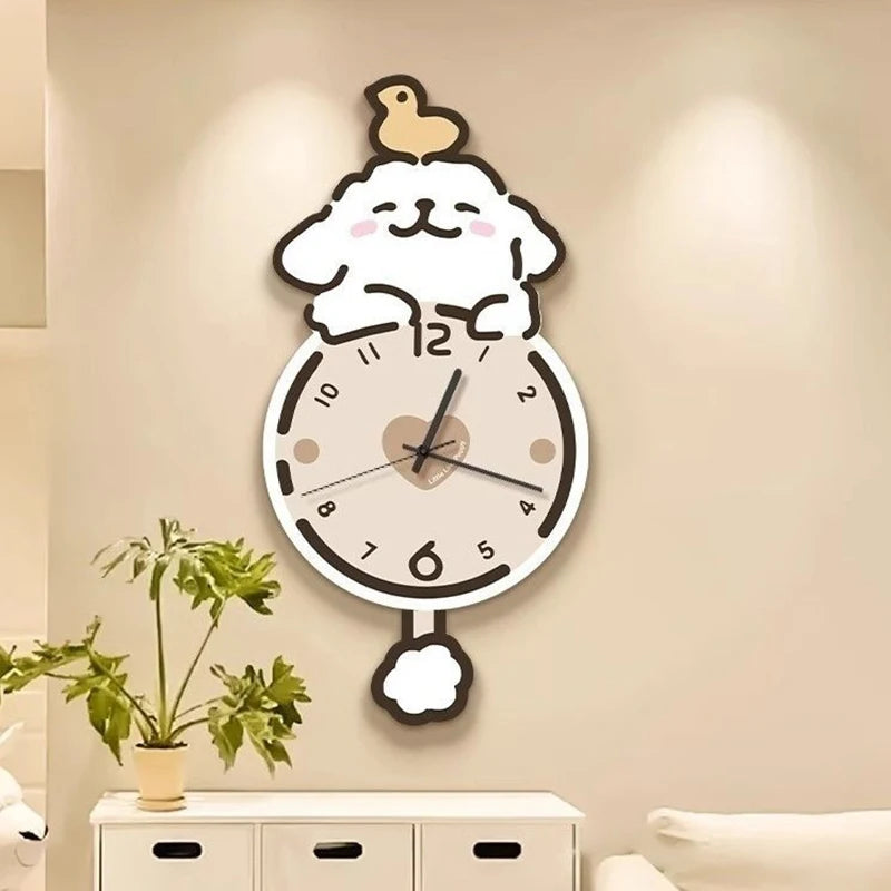 Modern Wall Clock Aesthetic Anime Digital Smart Interior Design Decoration Clock Cute Mechanism Horloges Murales Hall Clock