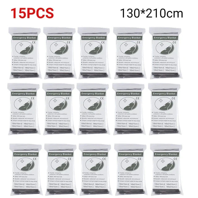 5-30pcs Outdoor Emergency Survival Blanket First Aid Rescue Kit Waterproof Waterproof Foil Thermal Camping Military Blanket Hot