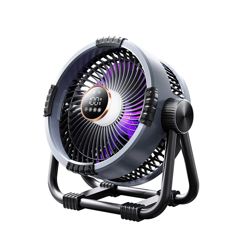 Portable 6 in 1 Outdoor Camping Fan 20000mAh Rechargeable Wireless Tent Ceiling Fan 4 Speed Adjustment LED Lighting Power Bank