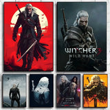 The W-Witcher 3 Wild Hunt Game Poster HD art sticky wall waterproof home living room bar decoration