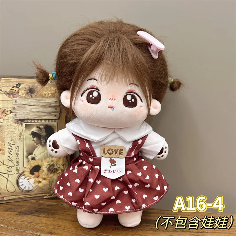 Doll Clothes For 20cm Idol Cotton Doll Outfit Accessories Bunny Onesie Jk Uniform Skirt Clothes DIY Collection Gift Without Doll