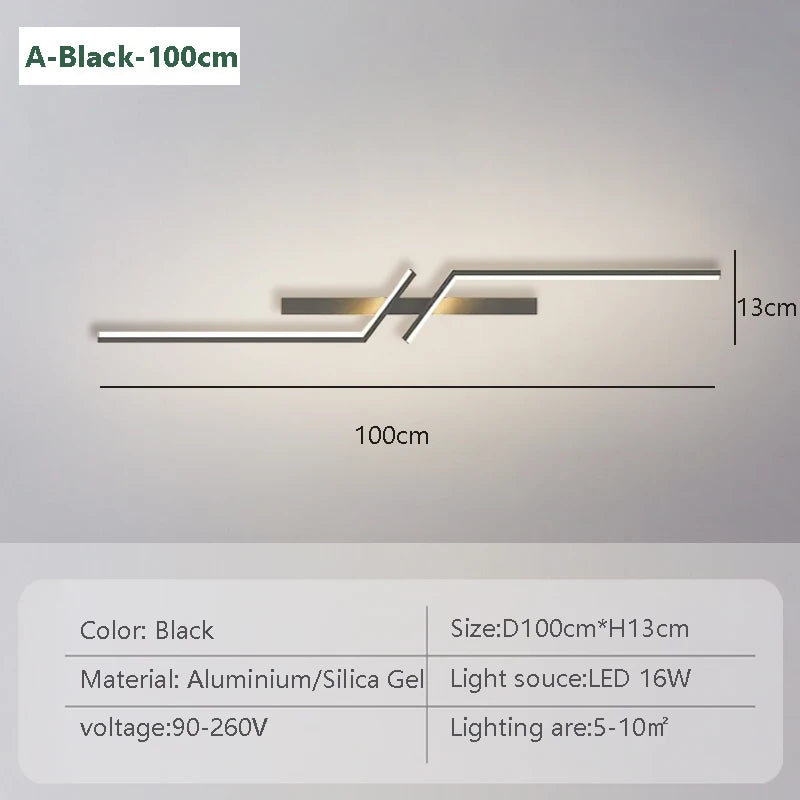 Modern LED Wall Lamp Remote Control 60/80/100CM Wall Sconce For Living Room Bedroom Hallway Bedside Home Decor Led Lights Lustre