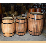 Wood Oak Barrel Wine Cabinet with Locking Door - Decorative Storage for Beer and Wine - Natural Wood Wine Cellar Display - Perfe